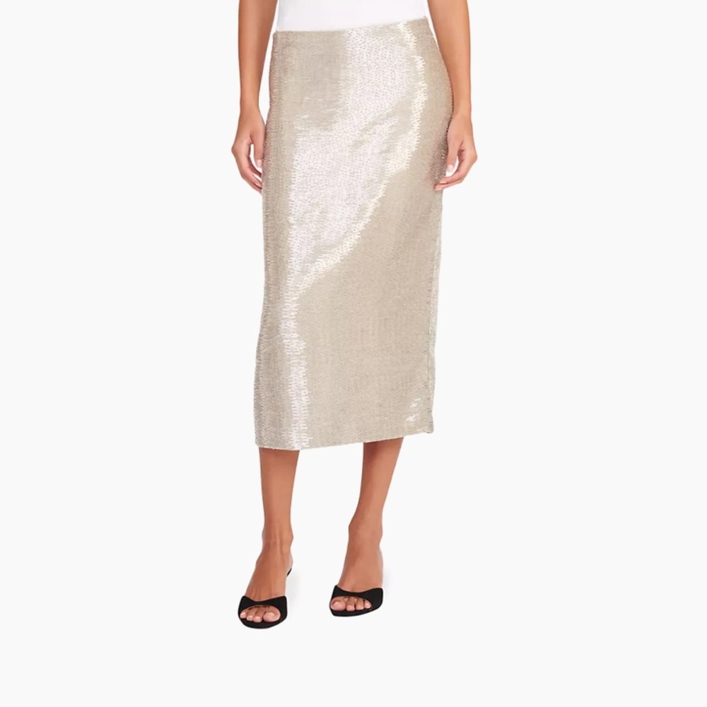 Staud Tulip Silver Beaded Skirt